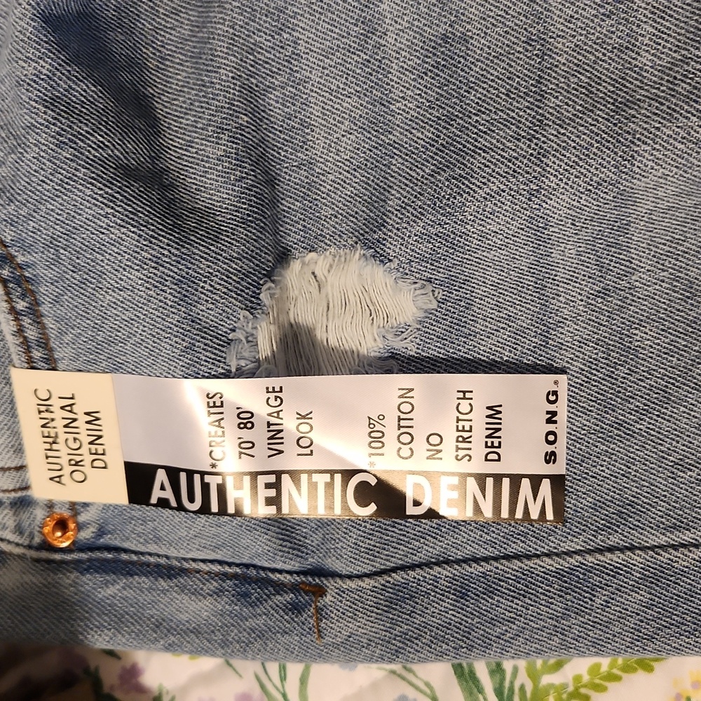S.O.N.G Blue Jean Shorts with Distressed Details - Picture 4 of 4